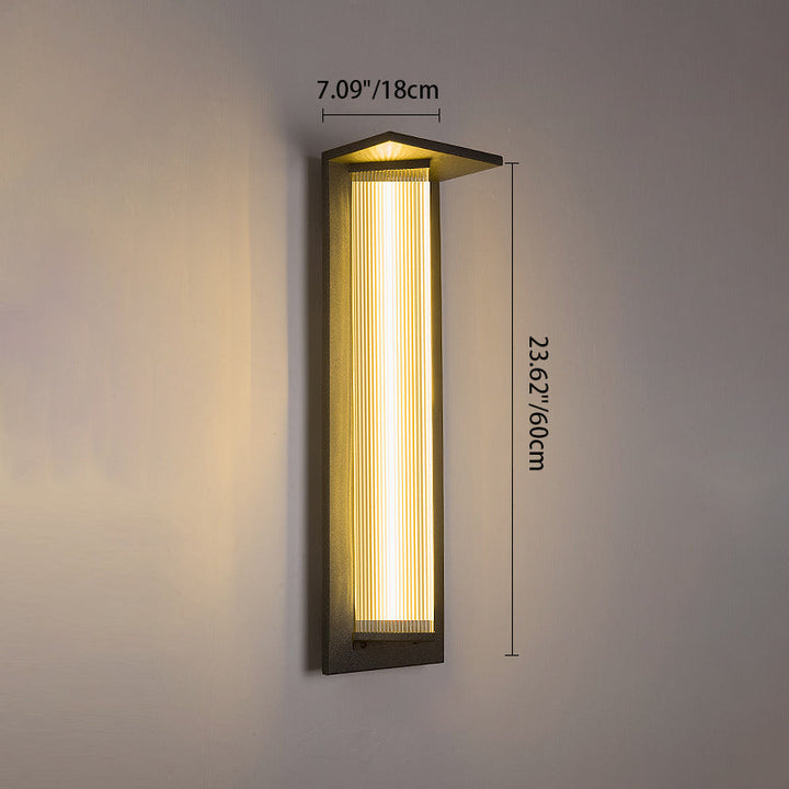 Zeitgenössische Einfachheit Edelstahl Acryl Schatten LED Wasserdichte Wand Leuchte Lampe Für Outdoor Terrasse 