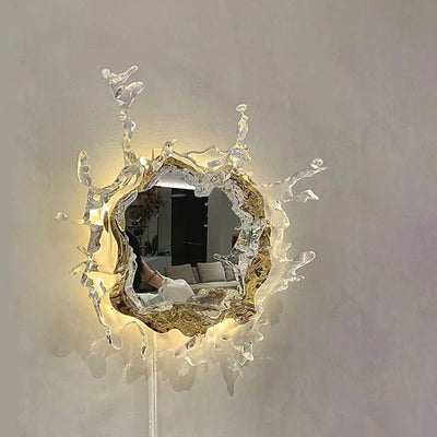 مصباح حائط LED بتصميم حديث من الفولاذ المقاوم للصدأ والأكريليك بشكل رذاذ الماء 