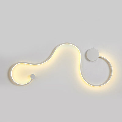 Contemporary Nordic Aluminum Silicone Lines LED Wall Sconce Lamp For Living Room