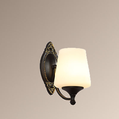 Scandinavian Modern Minimalist Flower Cup Glass Hardware 1-Light Wall Sconce Lamp
