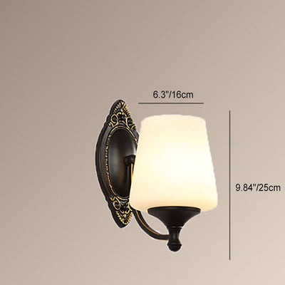 Skandinavische moderne minimalistische Blumenglas-Hardware 1-Licht-Wandleuchte 
