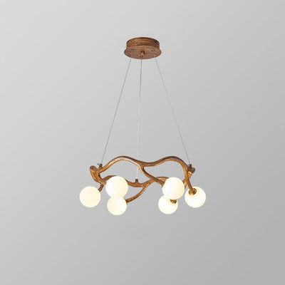 Zeitgenössische kreative runde Baum Zweig Hardware Glas 6/8/10/12 Licht Kronleuchter für Wohnzimmer 