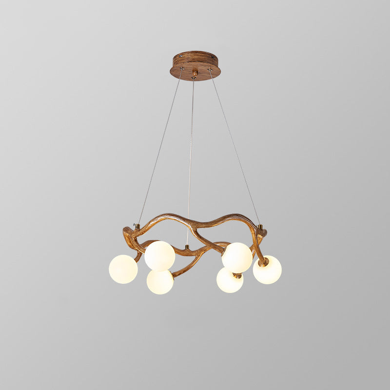 Zeitgenössische kreative runde Baum Zweig Hardware Glas 6/8/10/12 Licht Kronleuchter für Wohnzimmer 