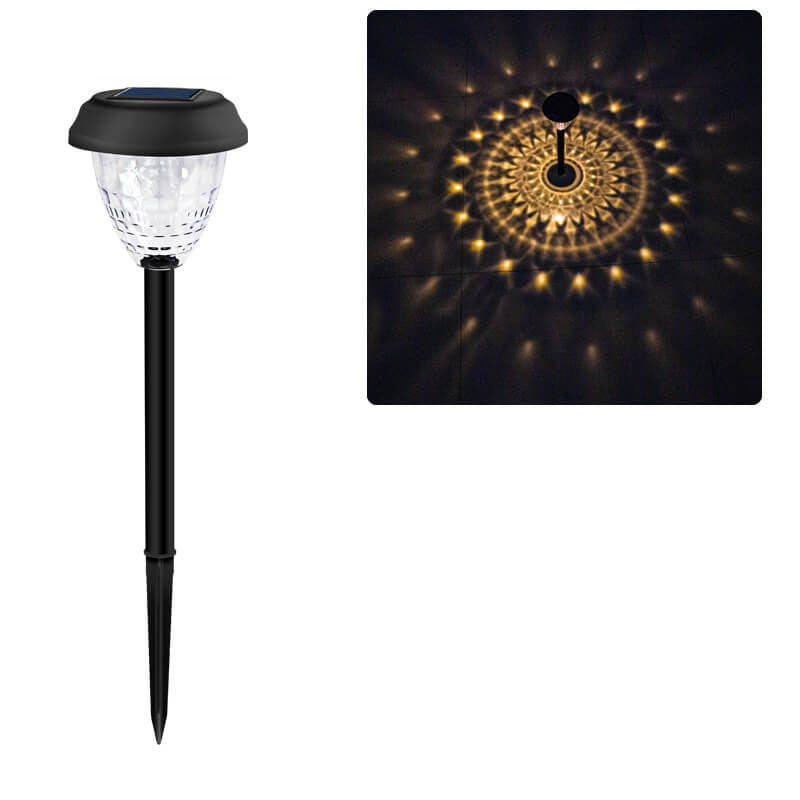 Luz LED para Paisaje Exterior con Inserto de Suelo de Plástico en Forma de Cono Impermeable Solar 