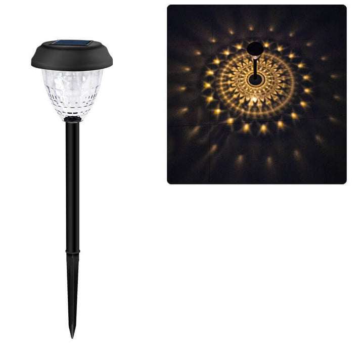 Luz LED para Paisaje Exterior con Inserto de Suelo de Plástico en Forma de Cono Impermeable Solar 