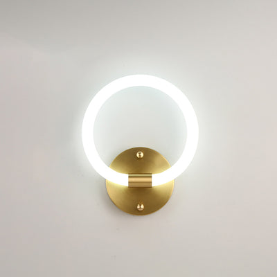 Zeitgenössische kreative Messing Acryl Runde Oval Figur Sechs Acht Brief LED Wandleuchte Lampe für Flur 