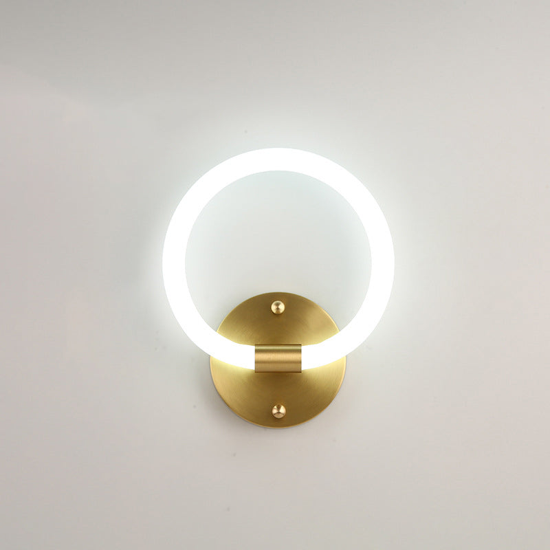 Zeitgenössische kreative Messing Acryl Runde Oval Figur Sechs Acht Brief LED Wandleuchte Lampe für Flur 