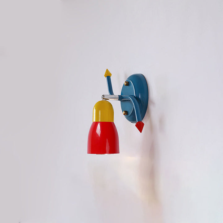 Aplique de pared con brazo oscilante de hierro creativo contemporáneo de 1 luz para dormitorio 