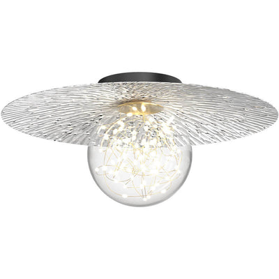 Modern Minimalist Full Of Stars Round Iron Glass LED Semi-Flush Mount Ceiling Light