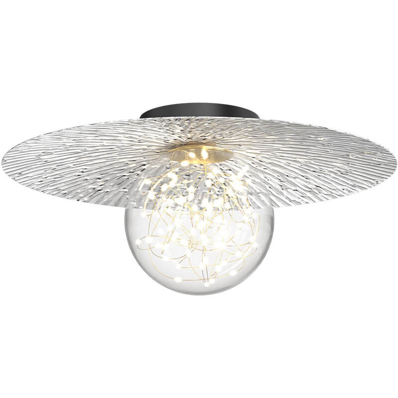 Modern Minimalist Full Of Stars Round Iron Glass LED Semi-Flush Mount Ceiling Light