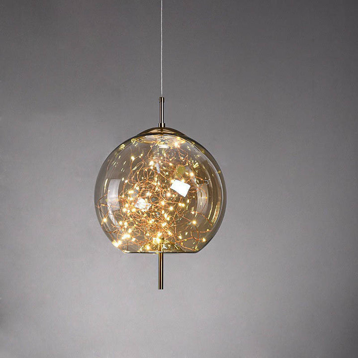 Zeitgenössisches skandinavisches zylindrisches ovales Glas 1-Licht Pendelleuchte für das Schlafzimmer 