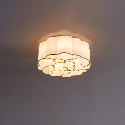 Traditionelle chinesische Eisen Stoff Runde Wolke 5/6/7/9/12/13 Licht Unterputz Deckenleuchte für Schlafzimmer 