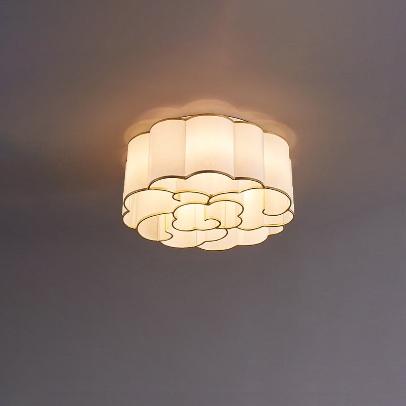 Traditionelle chinesische Eisen Stoff Runde Wolke 5/6/7/9/12/13 Licht Unterputz Deckenleuchte für Schlafzimmer 