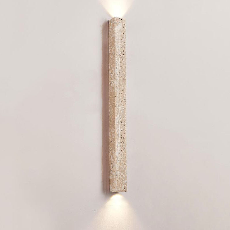 Traditional Japanese Long Strip Yellow Travertine 2-Lights For Hallway