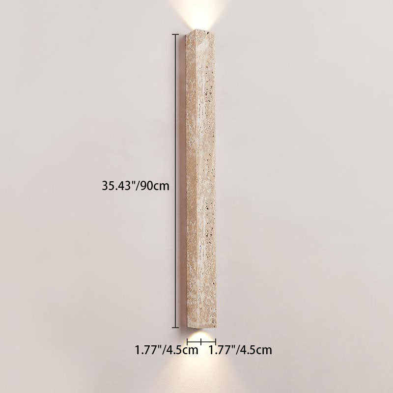 Traditionelle japanische Langstreifen-Gelber Travertin 2-Lichter für den Flur 