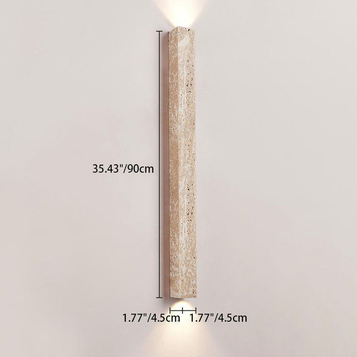 Traditionelle japanische Langstreifen-Gelber Travertin 2-Lichter für den Flur 