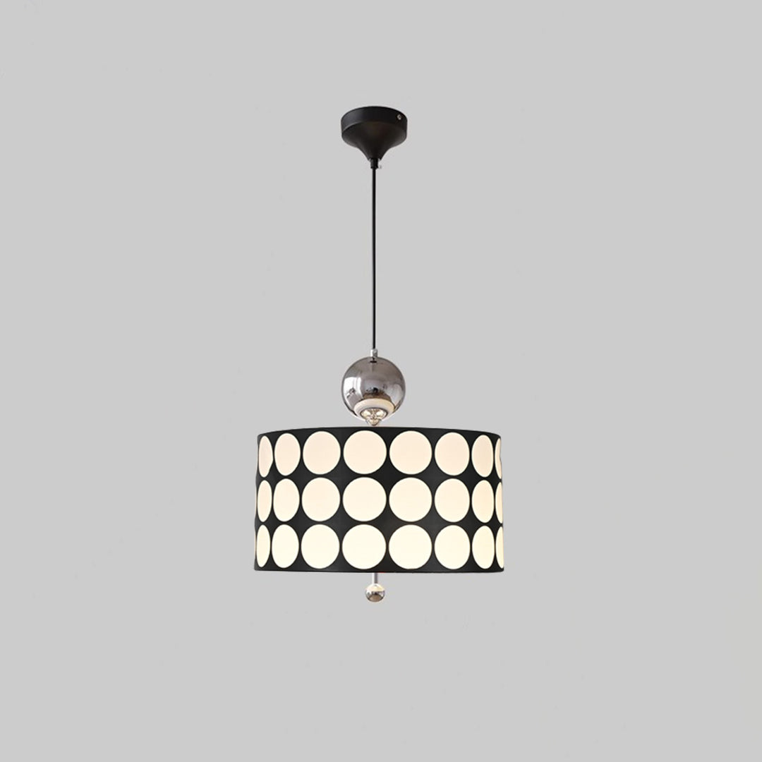 Contemporary Retro Drum Checkerboard Faux Leather Lampshade 3-Light Pendant Light For Dining Room