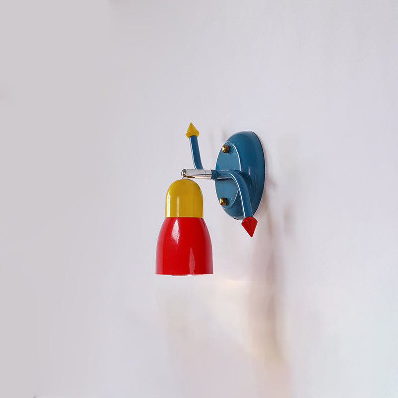 Aplique de pared con brazo oscilante de hierro creativo contemporáneo de 1 luz para dormitorio 