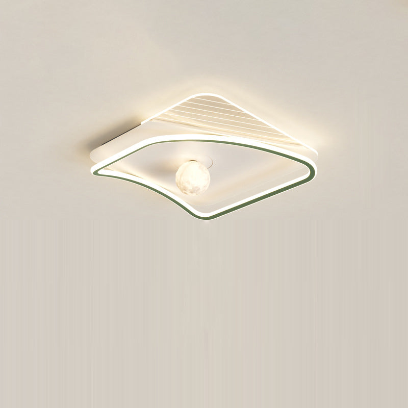 Moderne minimalistische Kreisring Eisen Acryl Aluminium LED Unterputz Deckenleuchte für Schlafzimmer 