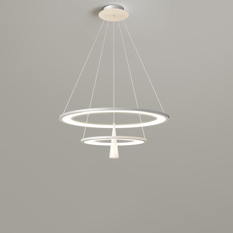Moderne minimalistische Kreis konische Eisen Acryl LED Kronleuchter für Wohnzimmer 