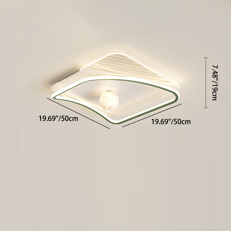 Moderne minimalistische Kreisring Eisen Acryl Aluminium LED Unterputz Deckenleuchte für Schlafzimmer 