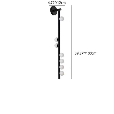 Lámpara de Aplique de Pared de Bola de Vidrio de Hierro de Simplicidad Moderna 3/5/7 Luces Para Sala de Estar 