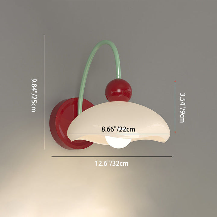 Moderne Einfachheit Runde Eisen Metall 1-Licht Wandleuchte Lampe für Schlafzimmer 