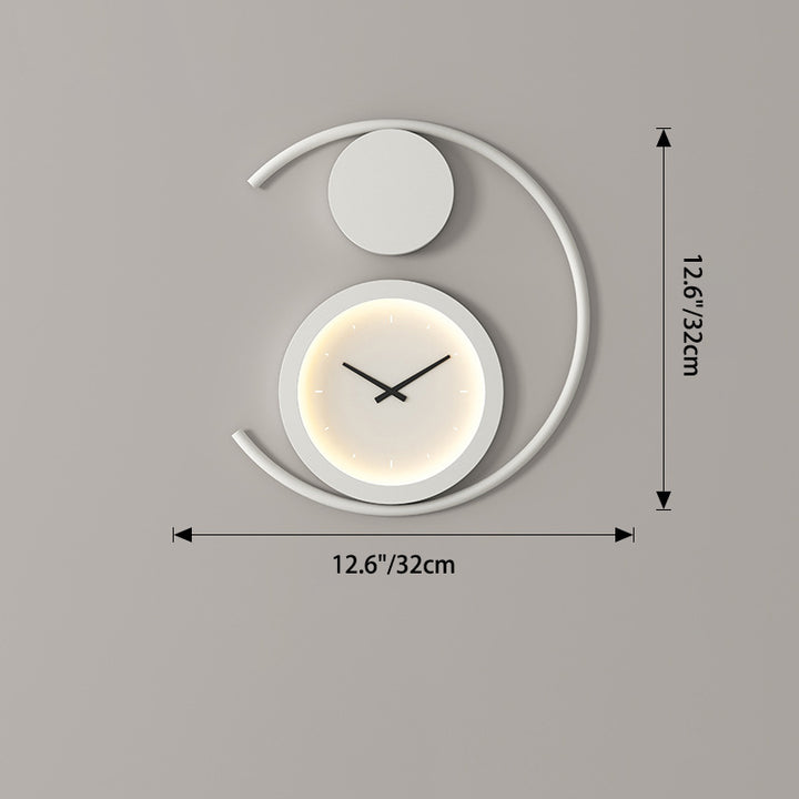 Horloge décorative ronde contemporaine créative en forme de cœur en fer acrylique LED applique murale pour chambre 