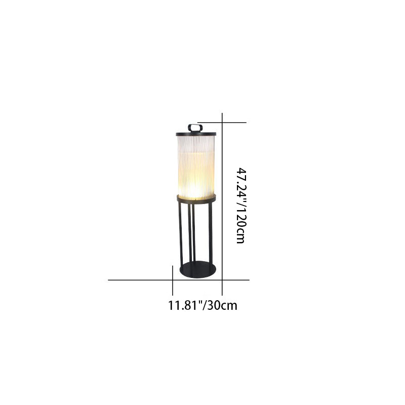 Modern Simplicity Cylinder Glass Steel 1-Light Landscape Light For Outdoor Patio