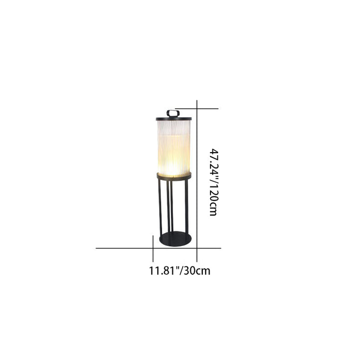 Modern Simplicity Cylinder Glass Steel 1-Light Landscape Light For Outdoor Patio