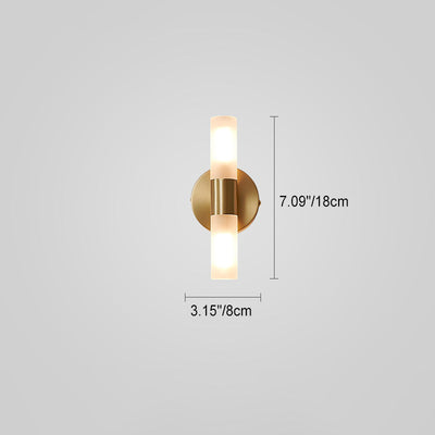 Zeitgenössische nordische Kupfer Acryl Zylinder Ball 1/2/4 Licht Wandleuchte Lampe für Wohnzimmer 
