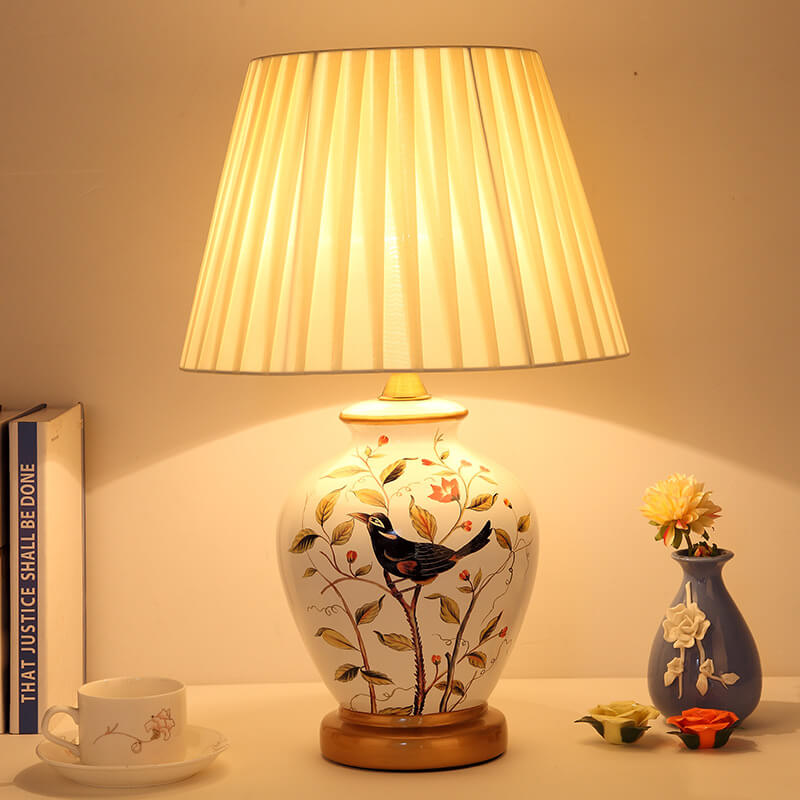 Modern Creative Warm Ceramic Cylindrical 1-Light Table Lamp