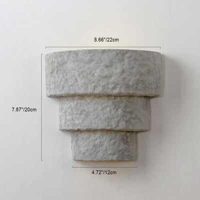 Applique murale à une lumière avec abat-jour rond en ciment à niveaux de simplicité moderne pour salon 