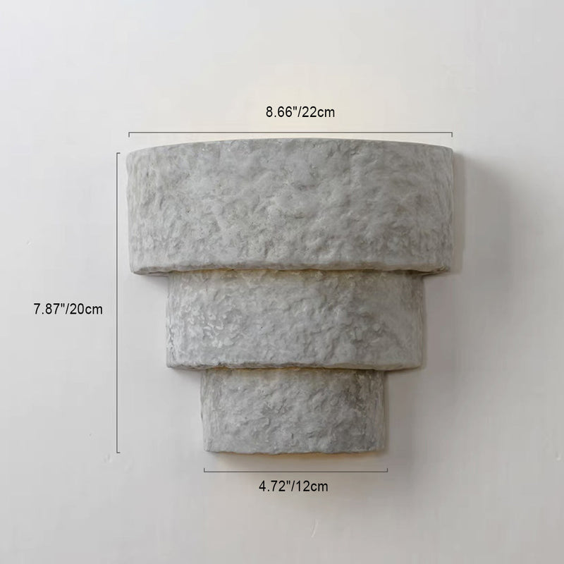 Applique murale à une lumière avec abat-jour rond en ciment à niveaux de simplicité moderne pour salon 