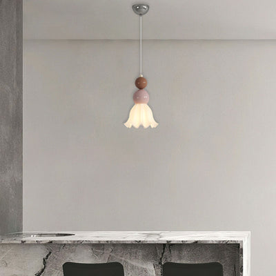 Moderne minimalistische mehrstufige Kugel Eisen PVC 1-Licht Pendelleuchte für Schlafzimmer 
