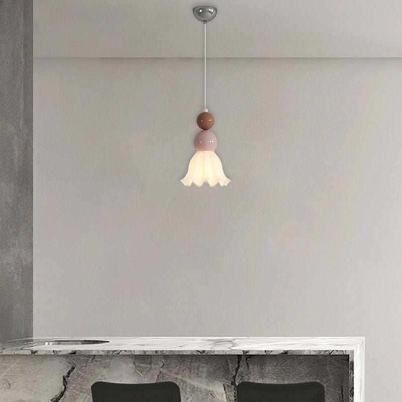 Moderne minimalistische mehrstufige Kugel Eisen PVC 1-Licht Pendelleuchte für Schlafzimmer 