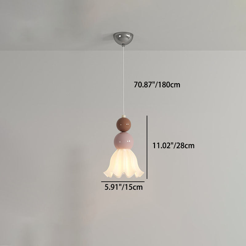 Moderne minimalistische mehrstufige Kugel Eisen PVC 1-Licht Pendelleuchte für Schlafzimmer 