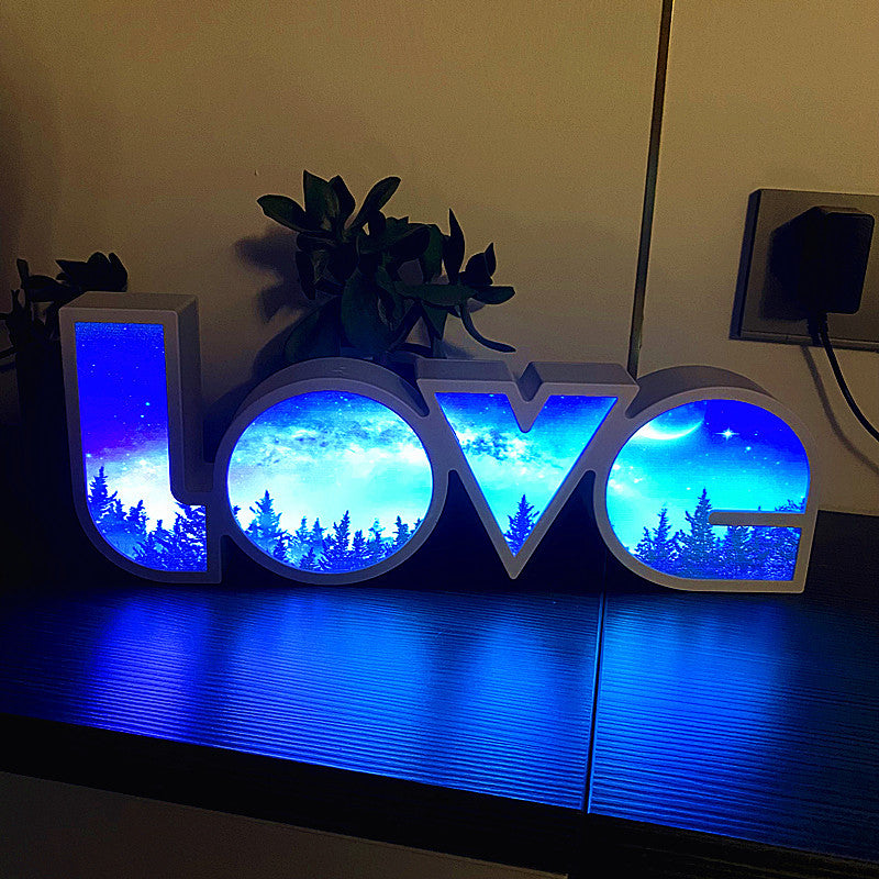 Lampe de table LED étanche PS LOVE Letter Art Déco moderne pour chambre 