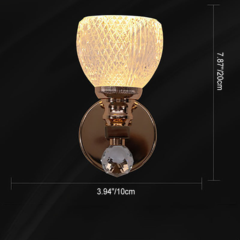 Modern Luxury Cylindrical Hardware Acrylic 1-Light Wall Sconce Lamp