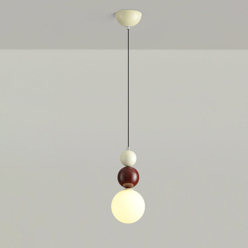 Zeitgenössische kreative Kugel Hardware Glas 1-Licht Pendelleuchte für Schlafzimmer 