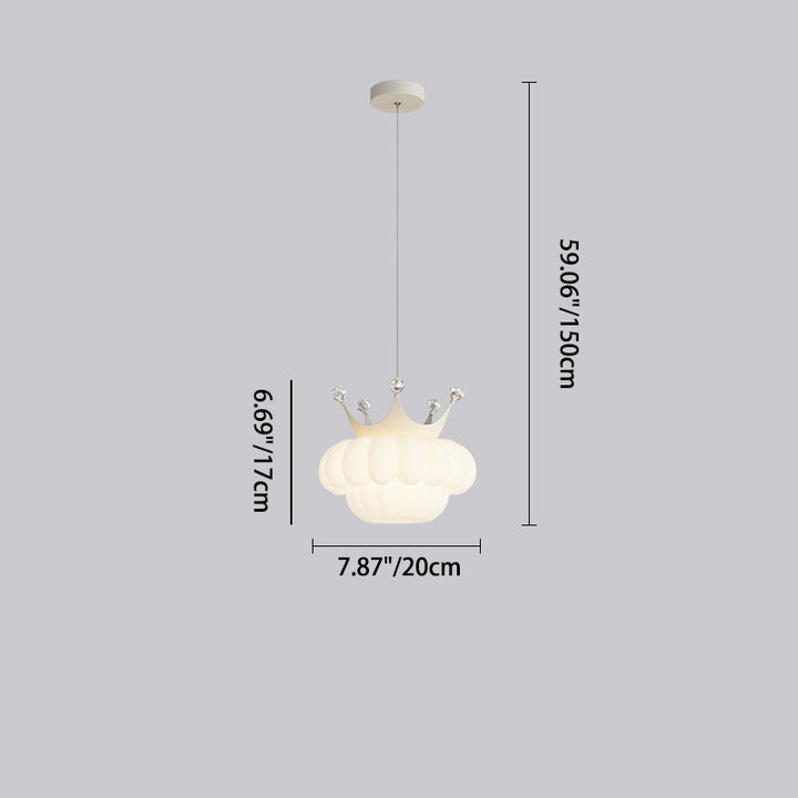 Lámpara colgante LED de cristal con corona de nube creativa contemporánea para dormitorio 