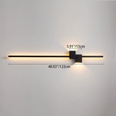 Moderne minimalistische Streifen Rechteck Eisen Aluminium LED Wandleuchte Lampe für Wohnzimmer 