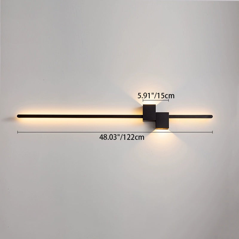 Moderne minimalistische Streifen Rechteck Eisen Aluminium LED Wandleuchte Lampe für Wohnzimmer 