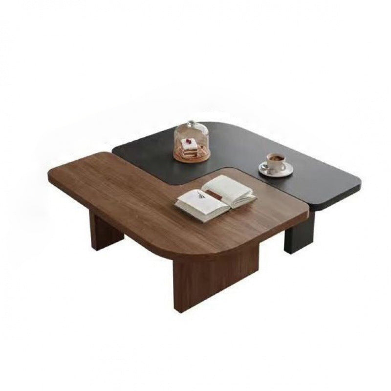Mesa Auxiliar Rectangular Tradicional Japonesa de Pino de 1 Nivel para Sala de Estar 