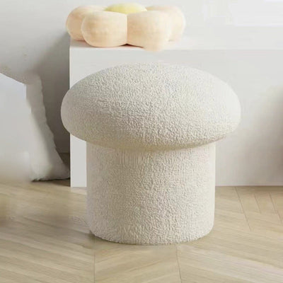 Pouf repose-pieds en velours de forme champignon pour salon, simplicité contemporaine 