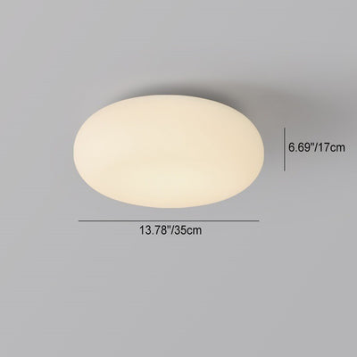 Modern Minimalist Oval Iron PE LED Flush Mount Ceiling Light For Bedroom