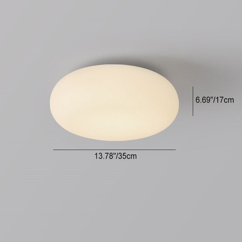 Modern Minimalist Oval Iron PE LED Flush Mount Ceiling Light For Bedroom