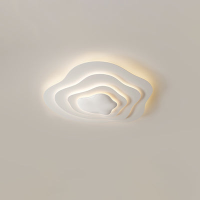 Plafonnier LED en résine nuage crème minimaliste moderne avec montage affleurant pour chambre 