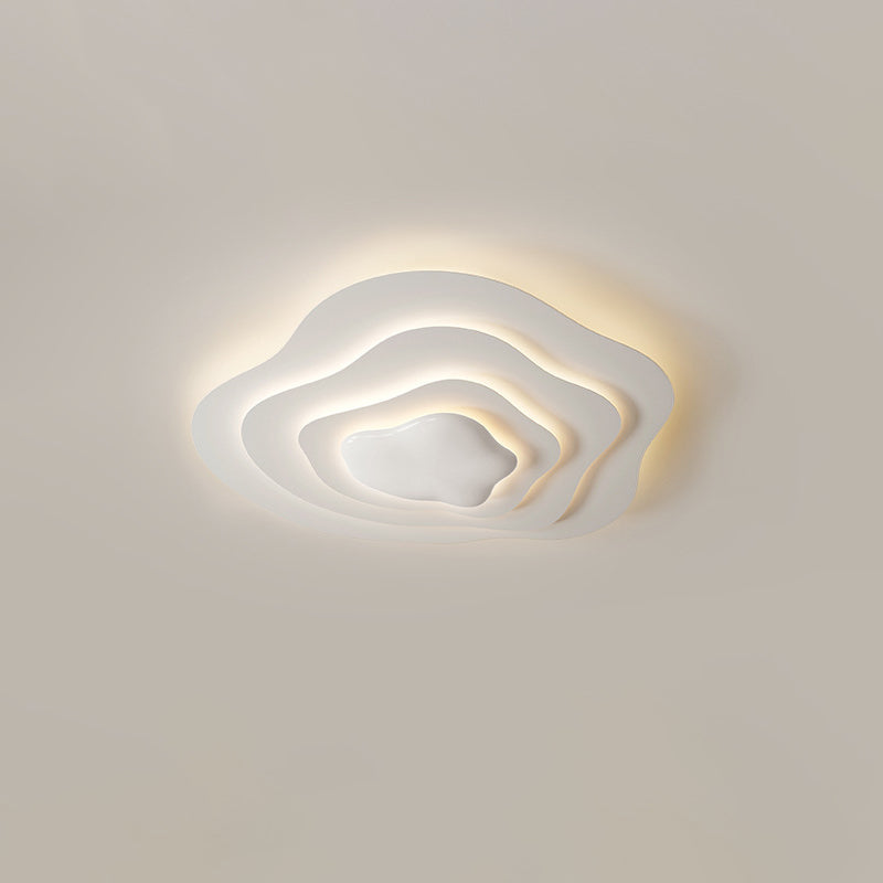 Plafonnier LED en résine nuage crème minimaliste moderne avec montage affleurant pour chambre 