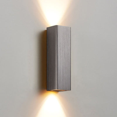 Nordic Minimalist Brushed Aluminum Rectangular Column LED Wall Sconce Lamp